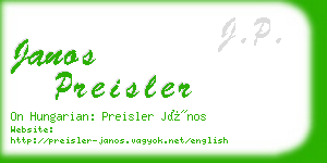 janos preisler business card